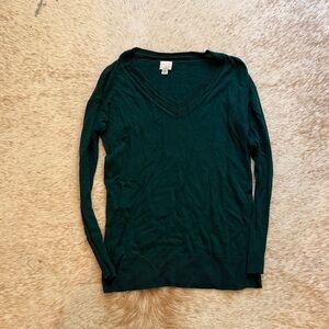 a new day Deep Green V-Neck Long Sleeve Sweater